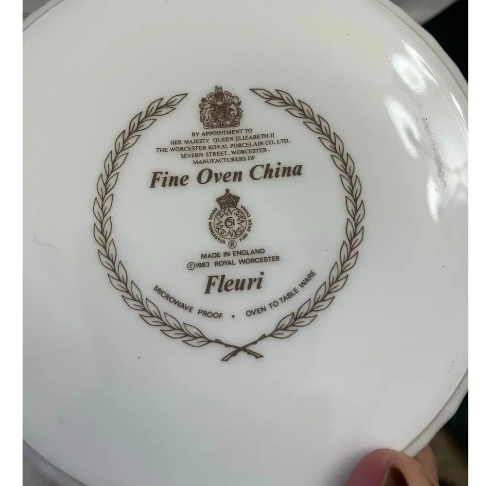 Vintage 1983 Royal Worcester Fleuri Fine China Casserole Dish Set -Cottagecore